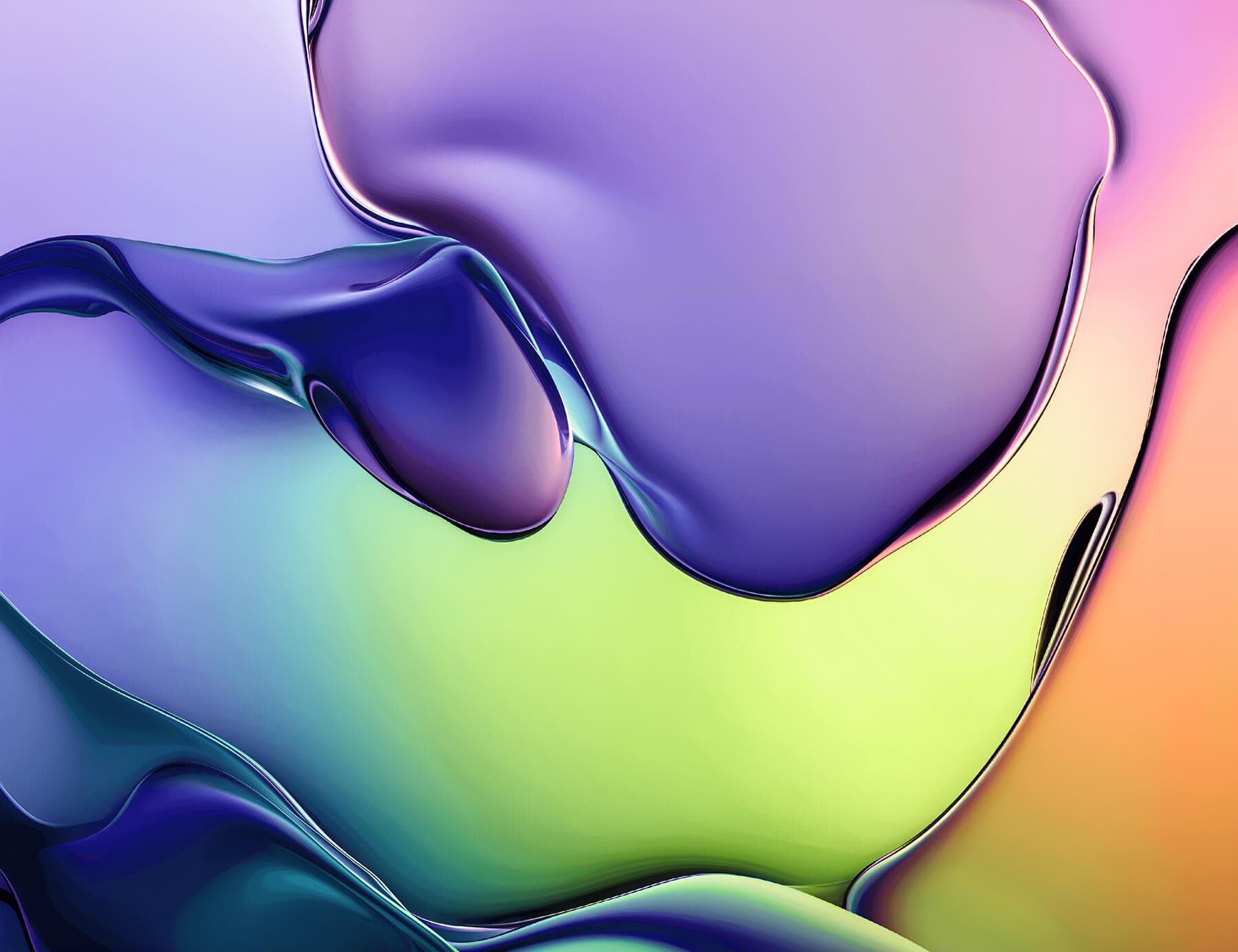 AI-generated image with lime-green and purple and blue liquids